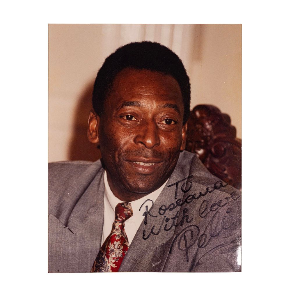 Foto autografada Pelé