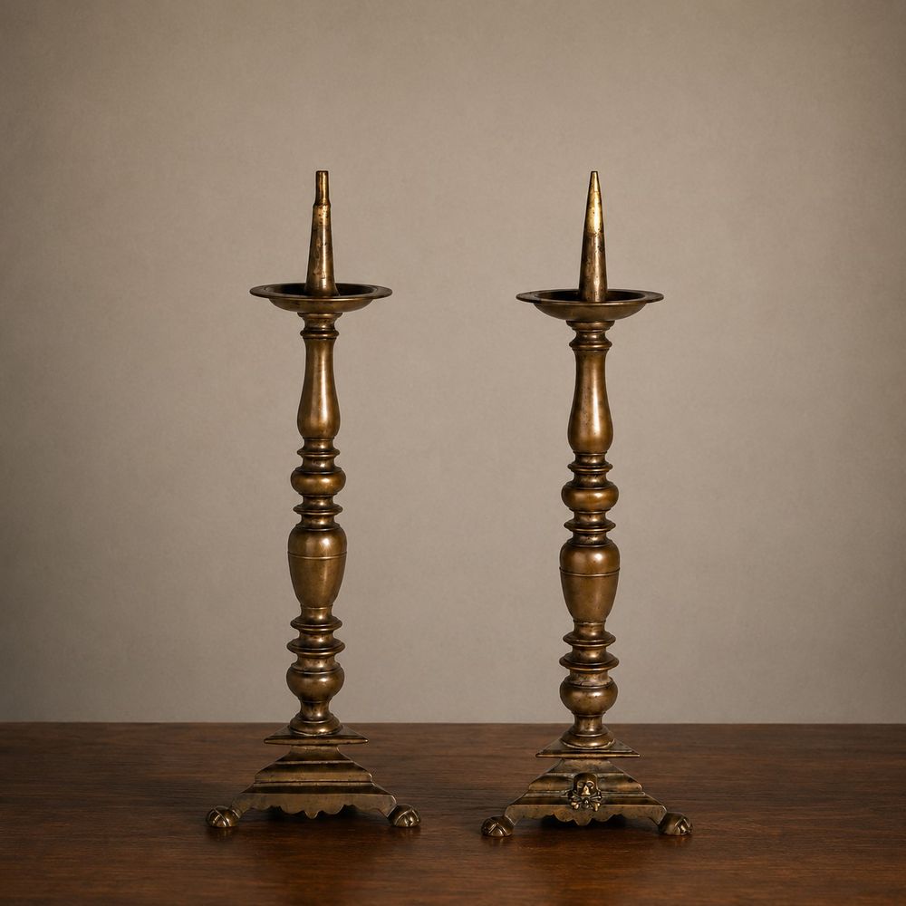 Par de Castiçais Memento Mori - 1830