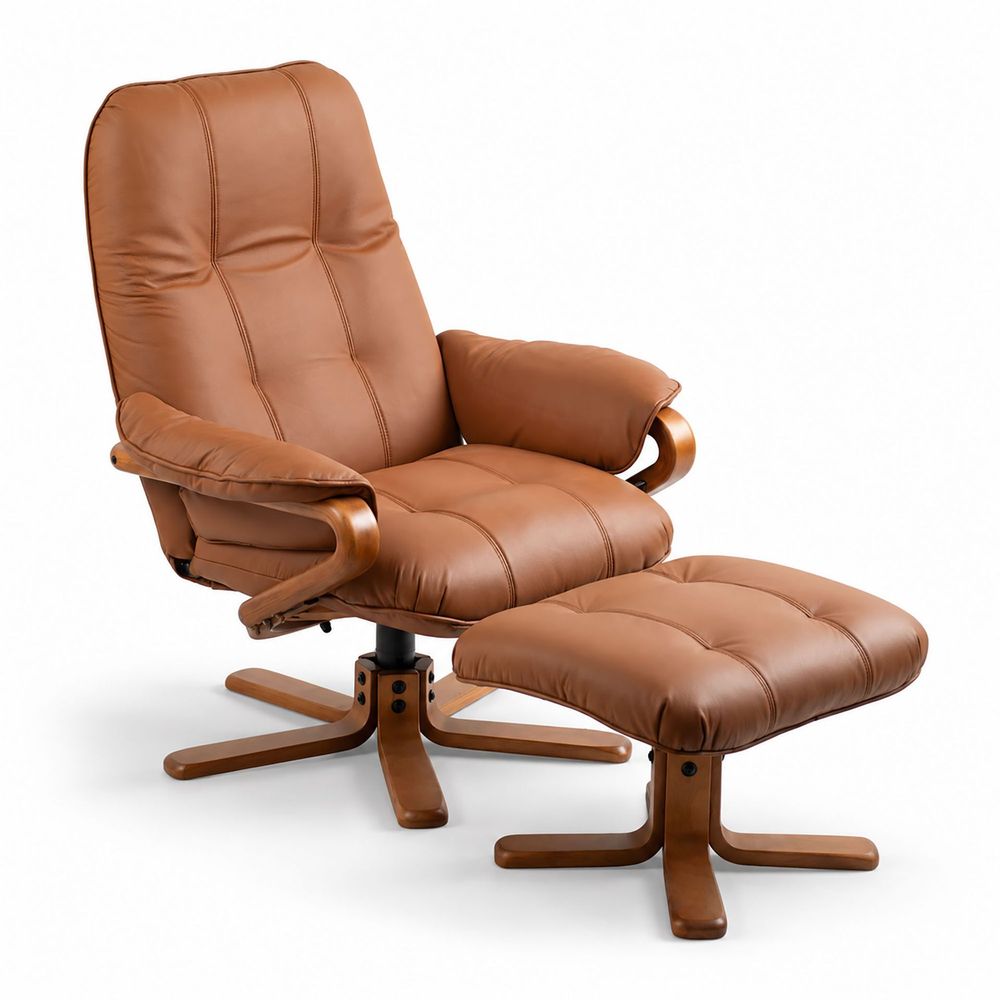 Poltrona Relax com Puff, Hjellegjerde Møbler,  1970