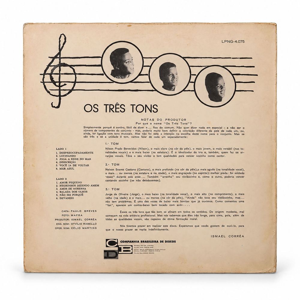 LP  Os Três Tons, 1963