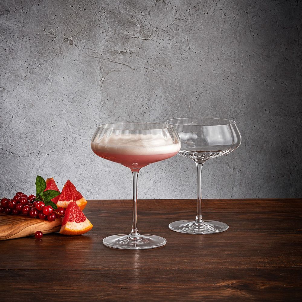 Conjunto de 2 taças de Champagne Coupe Round Up Clear