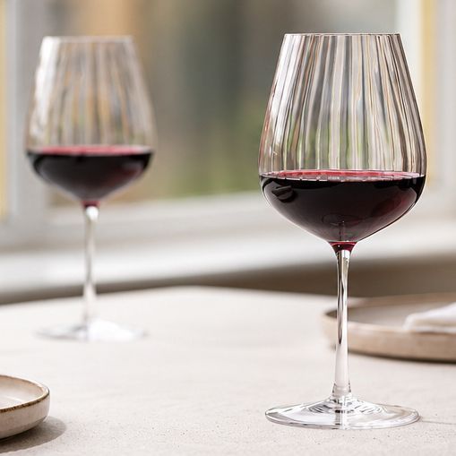 Conjunto de 2 tacas de Vinho Tinto Round Up Clear - Nude