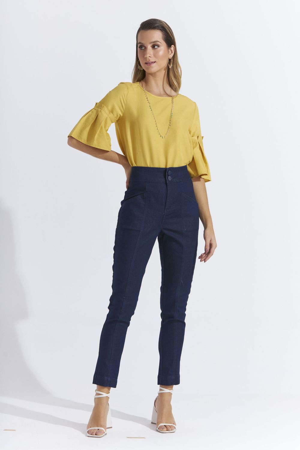CIGARRETE SKINNY C/ LYCRA ALFAIATARIA
