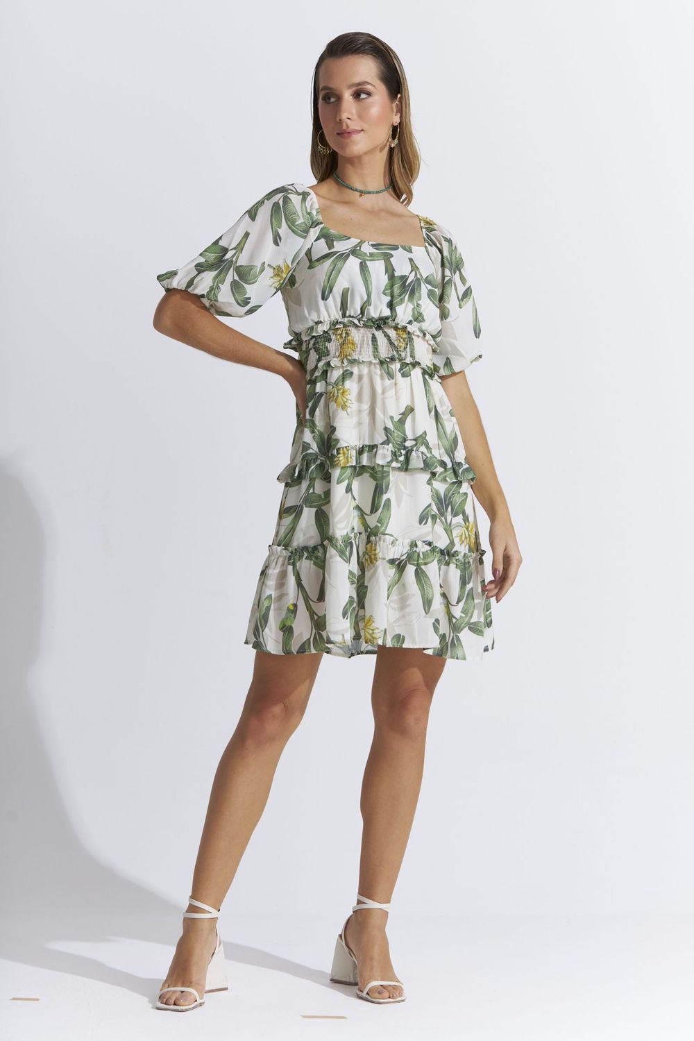VESTIDO CURTO BANANEIRA C/ AMARRAÇÃO COSTA