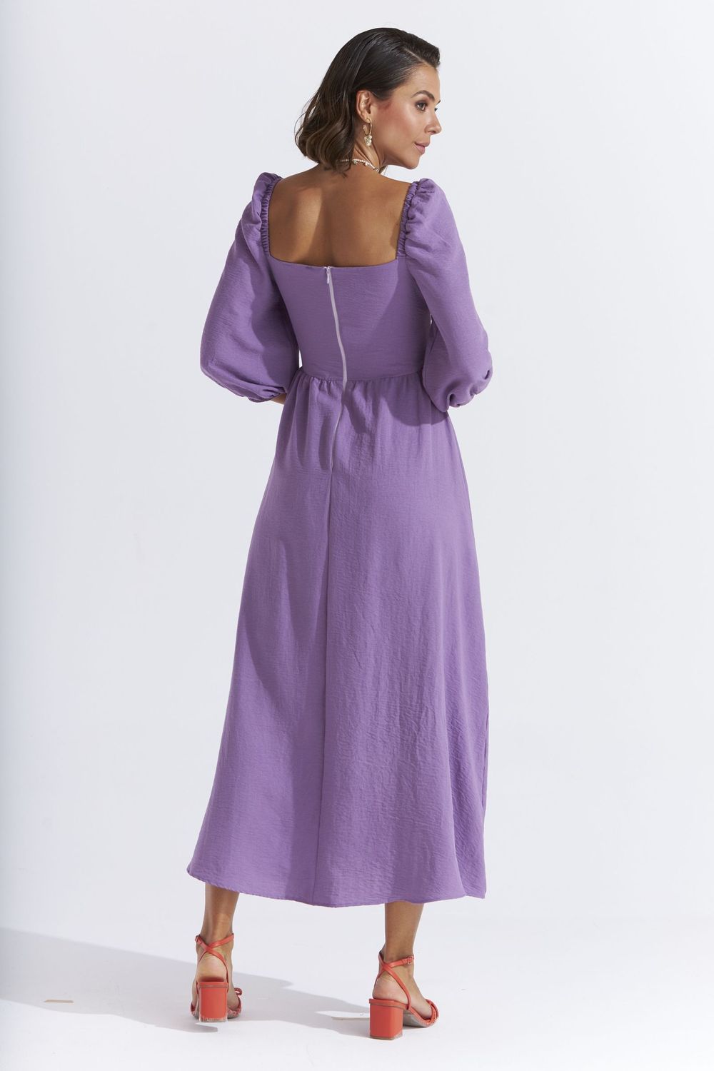 VESTIDO LONGUETE LISO FLOW C/ TORÇÃO FRENTE