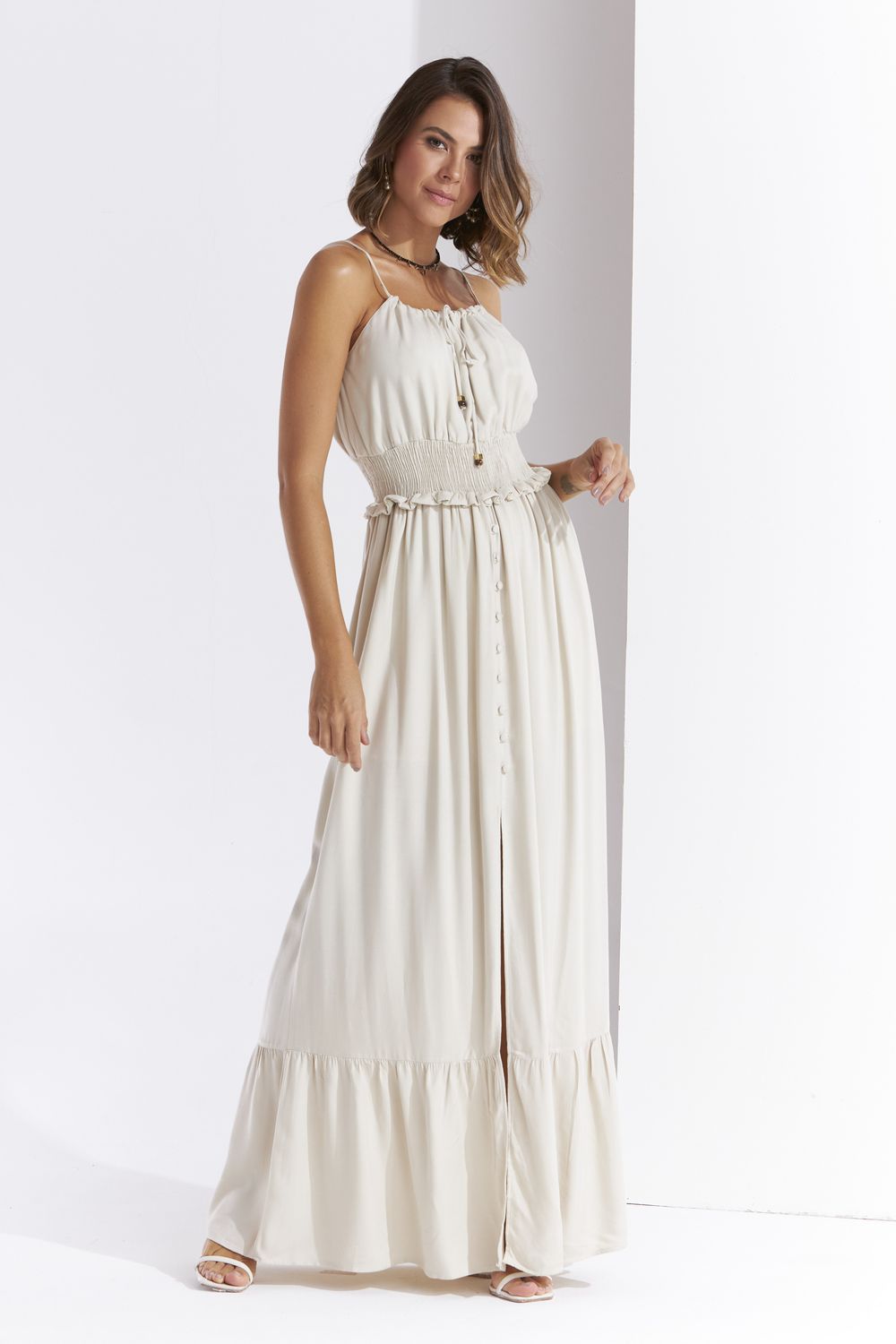 VESTIDO LONGUETE LISO HYPE C/ CANALETA