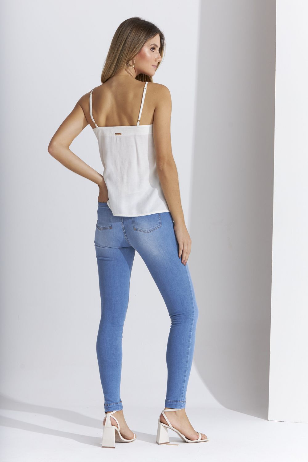 CIGARRETE SKINNY C/ LYCRA E BOLSO RELÓGIO DIFERENCIADO