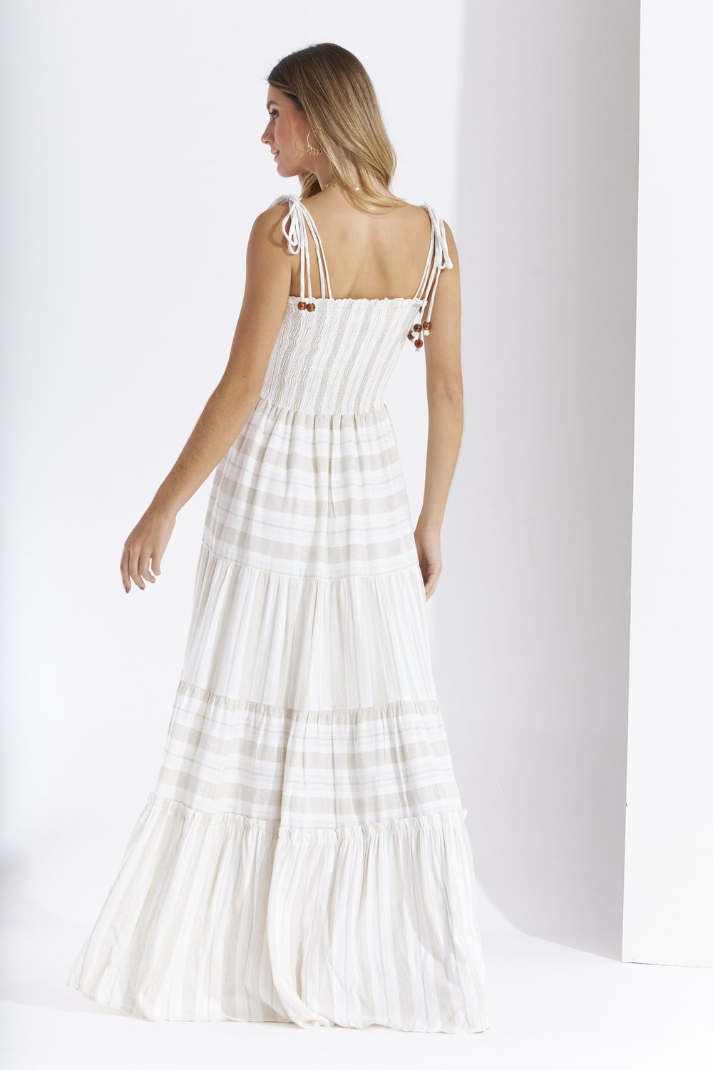 VESTIDO LONGO LISTRA MOGNO C/ LUREX