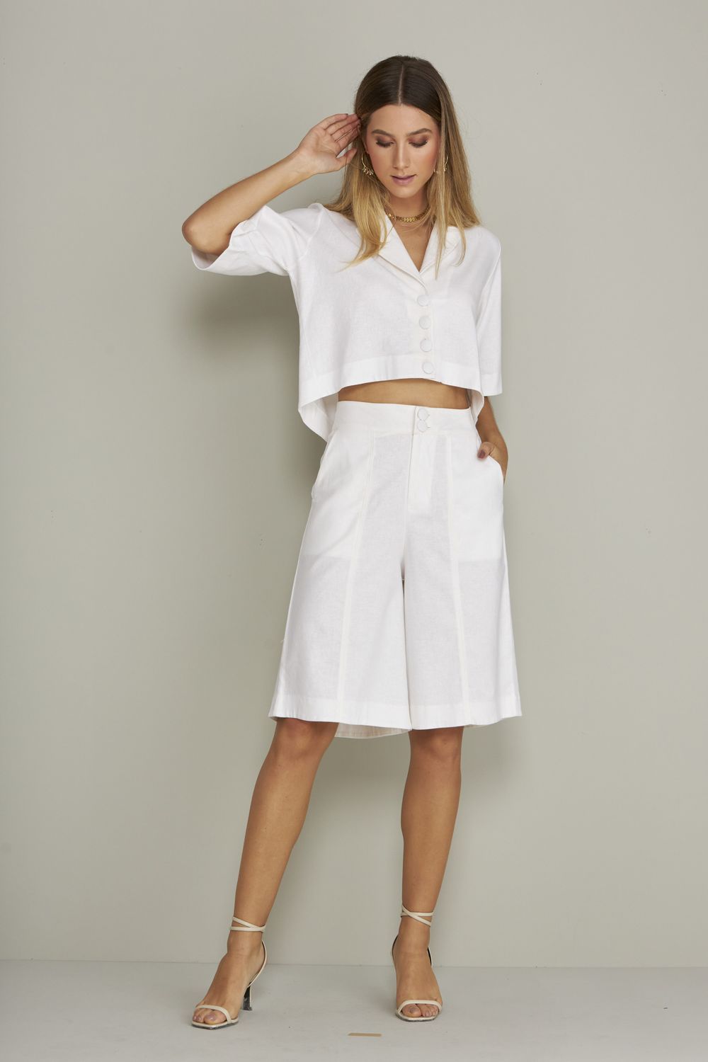 CAMISA CROPPED LISA DE LINHO