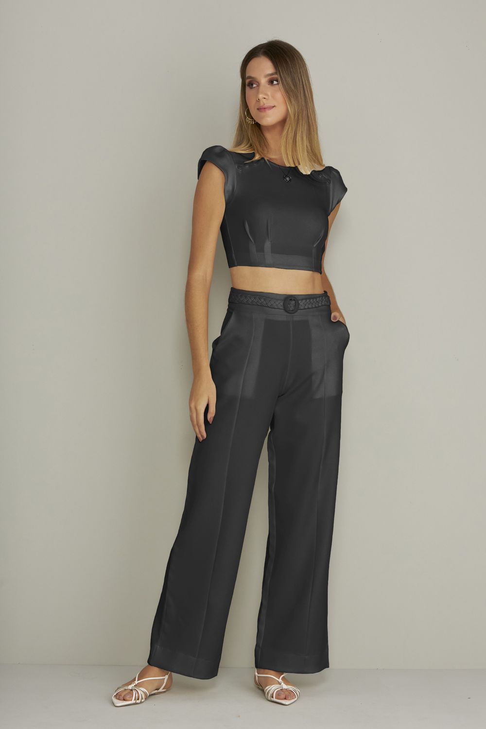 BLUSA CROPPED LISA ALFAIATARIA