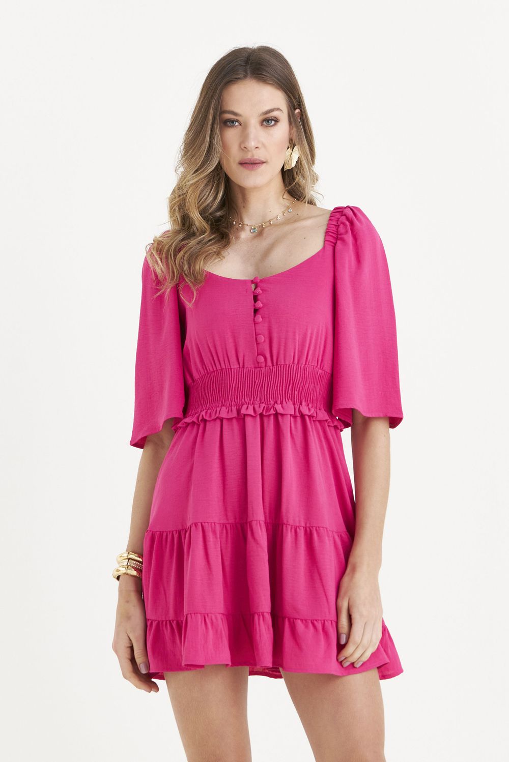 VESTIDO CURTO LISO CONFORT C/ PALA DE LASTEX