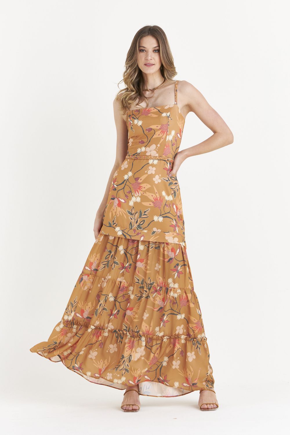 VESTIDO LONGO FLOR DE INVERNO