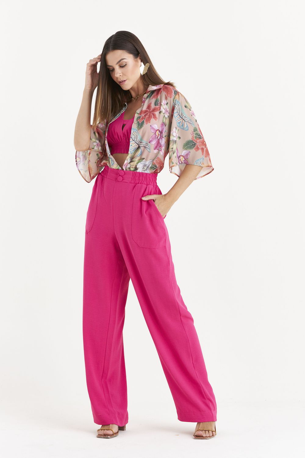 CALÇA LISA CONFORT C/ BOLSO FRENTE