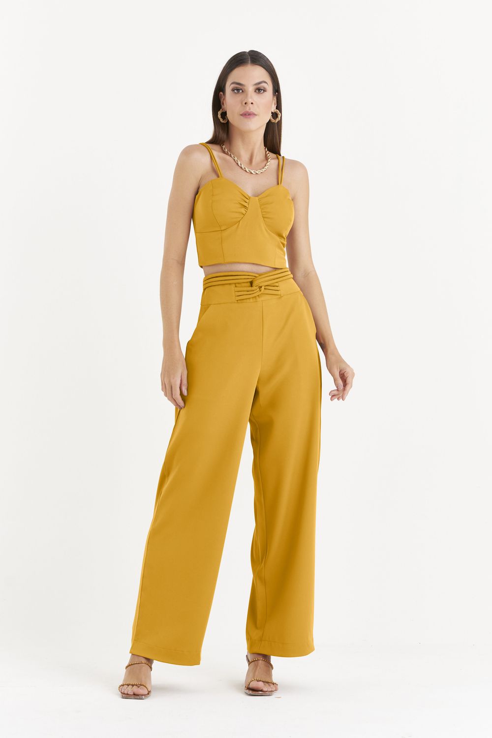 PANTALONA LISA ELASTIC COM TORÇÃO FRENTE