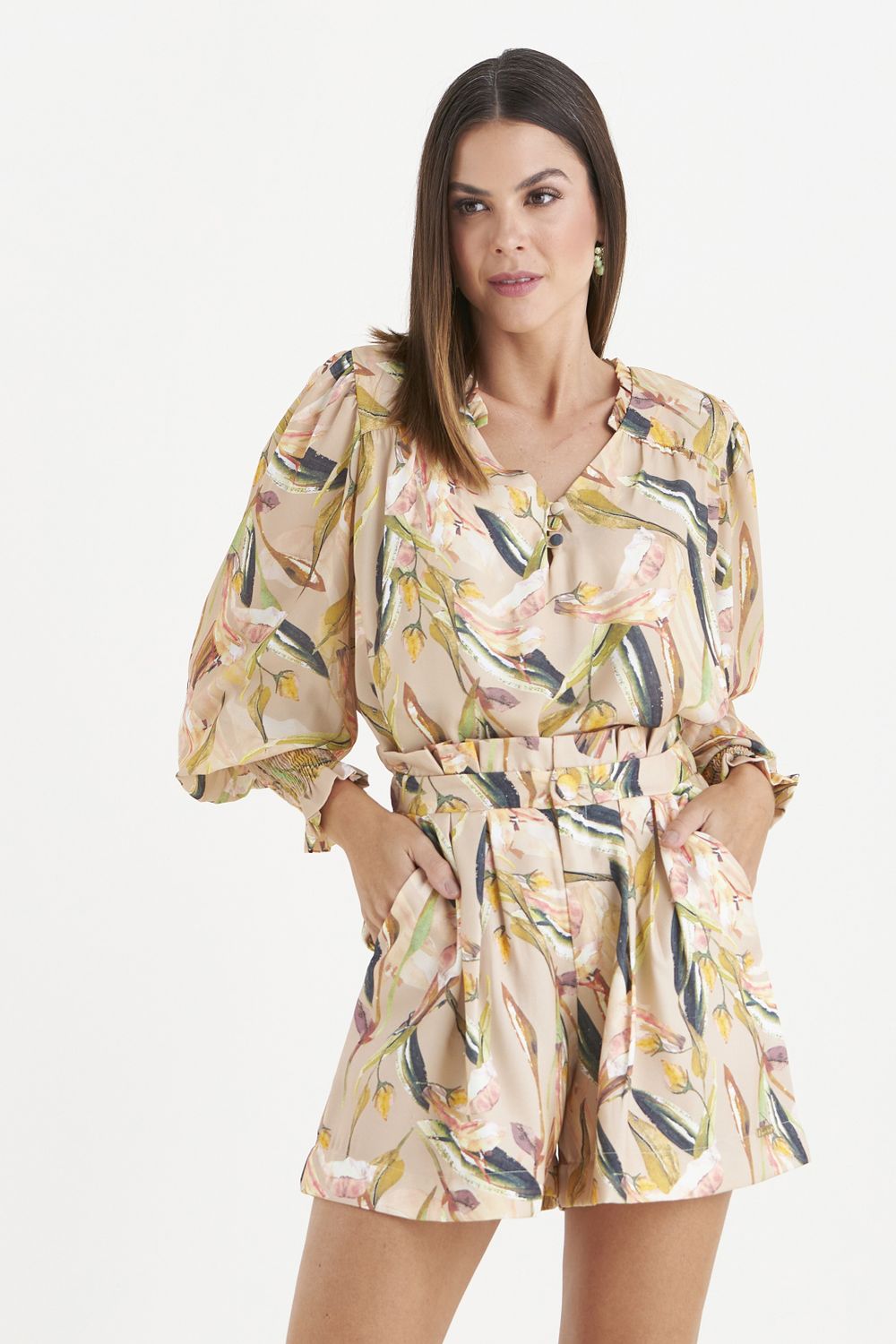 BLUSA MANGA LONGA BOTÃO DE PAPOULA