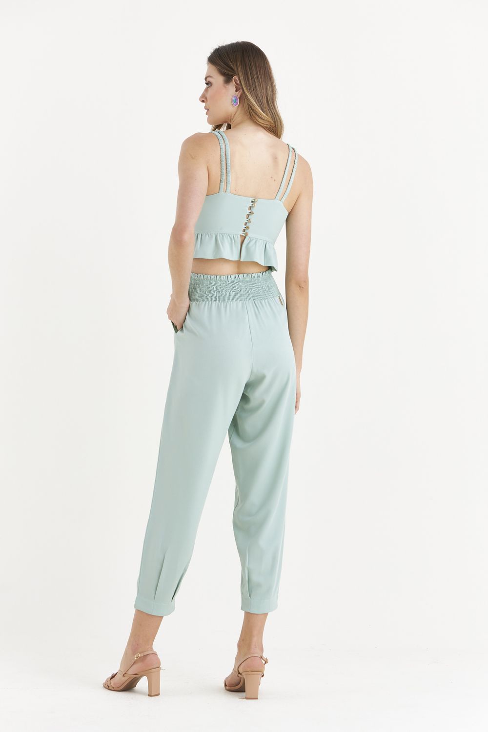 TOP TWILL LISO C/ BABADO