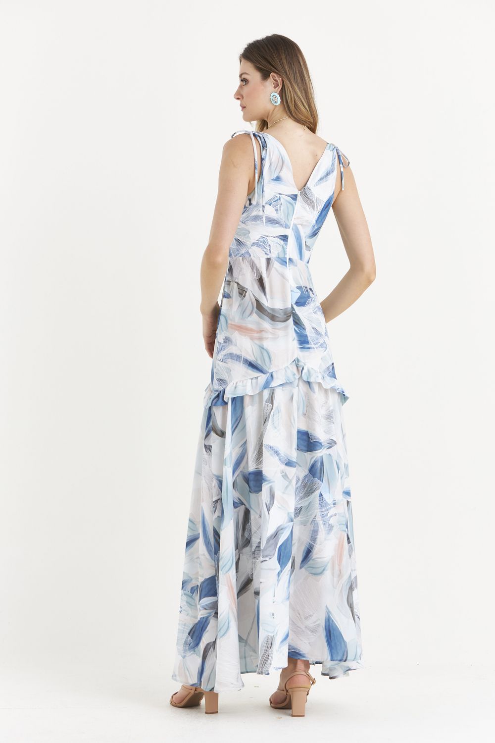 VESTIDO LONGO RELVA C/ CANALETA NO OMBRO