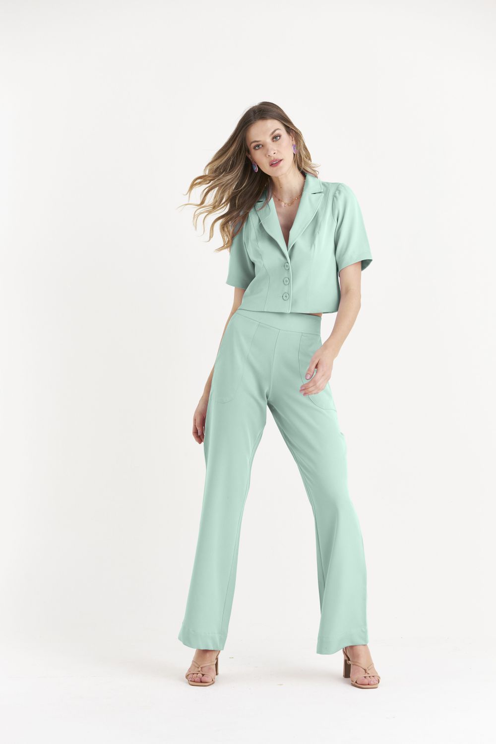 PANTALONA ALFAIATARIA LISA ELASTIC C/ BOLSO FRENTE