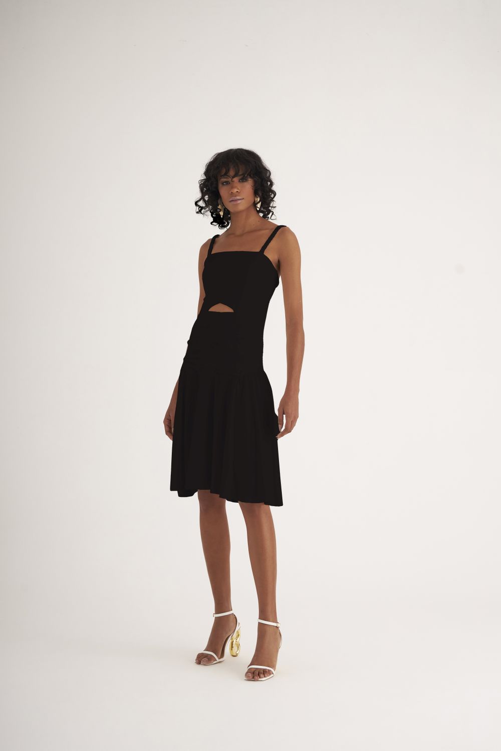 VESTIDO MALHA JACQUARD C/ ABERTURA FRENTE