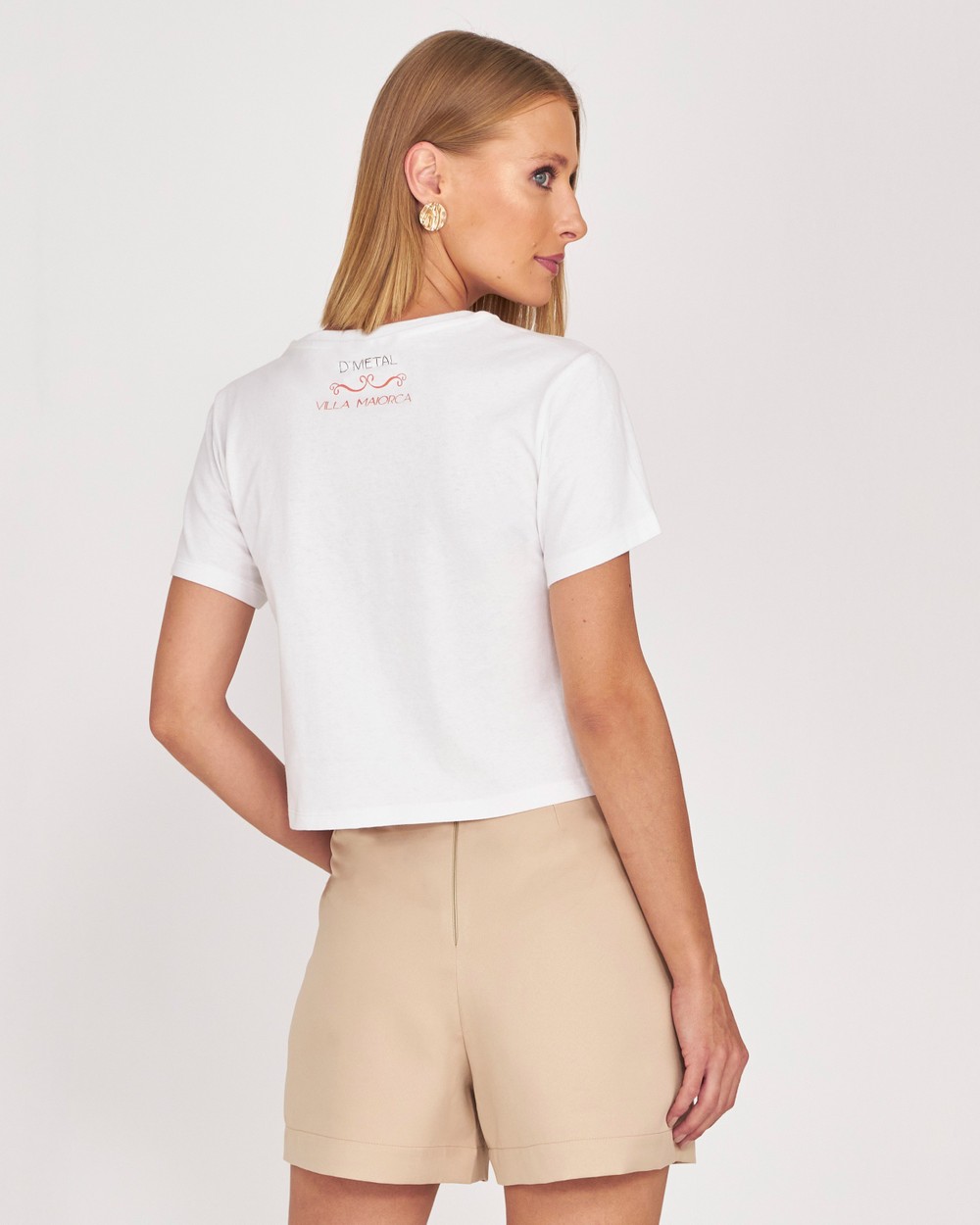 T-SHIRT CROPPED DE MALHA LISTRA MAIORCA