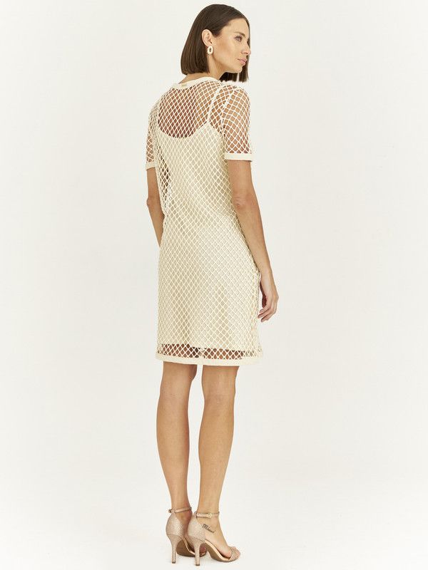 T-DRESS MALHA RENDADA NATURAL