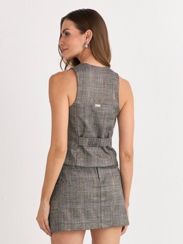 COLETE ALFAIATARIA XADREZ METALLIC