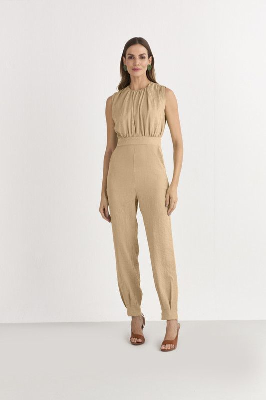 MACACÃO LISO MARANT C/ BLUSA FRANZIDA
