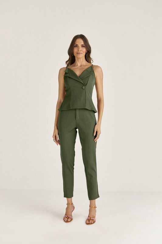 CORSELET C/ GOLA BLAZER ALFAIATARIA ELASTIC