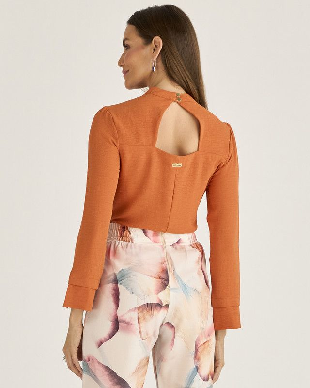 BLUSA TEXTURE MANGA LONGA C/ PREGA FRENTE