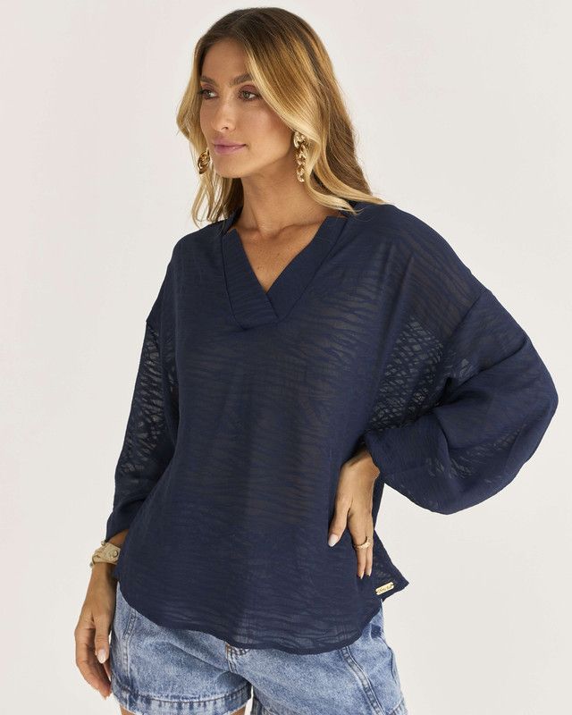 BLUSA MANGA LONGA TRANSPARÊNCIA TIGER