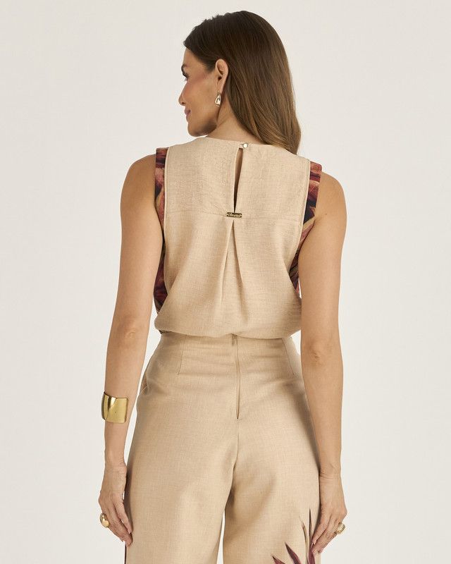 BLUSA CAVA VERÃO FOLHAGEM ANA