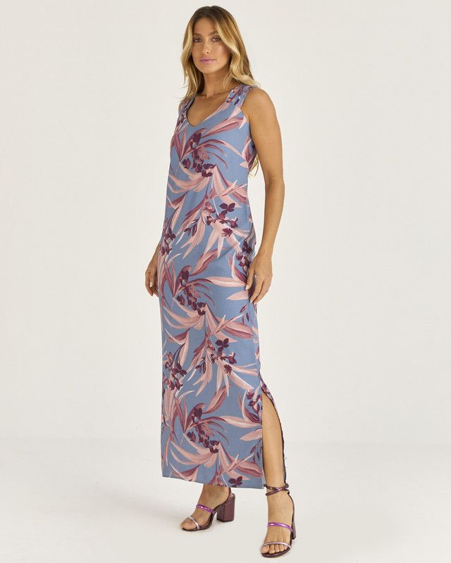 VESTIDO LONGUETE MALU C/ DET. DE VIÉS