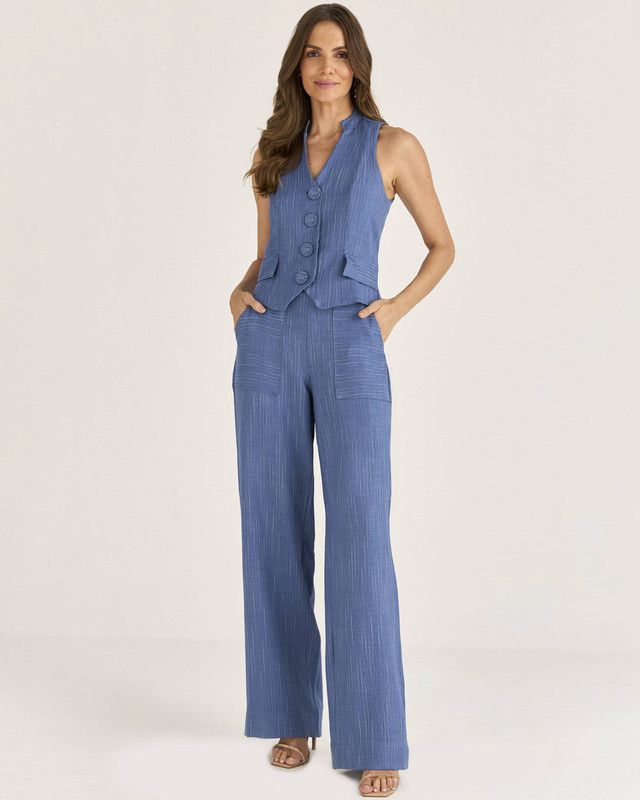 CALÇA LISTRA TWILL COLOR C/ ELÁSTICO