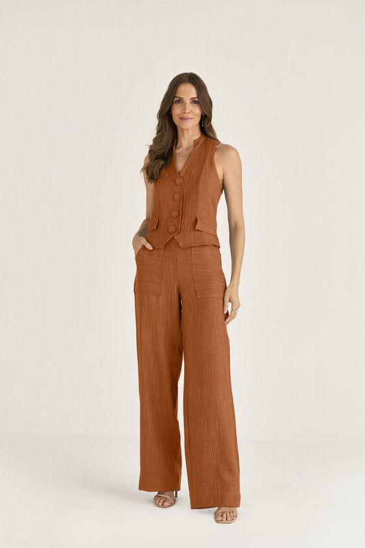 CALÇA LISTRA TWILL COLOR C/ ELÁSTICO