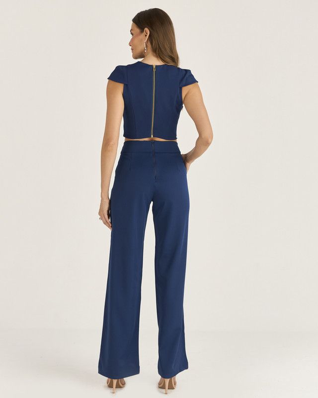 CALÇA PANTALONA ALFAIATARIA ELASTIC C/ DET. DE TRANÇA