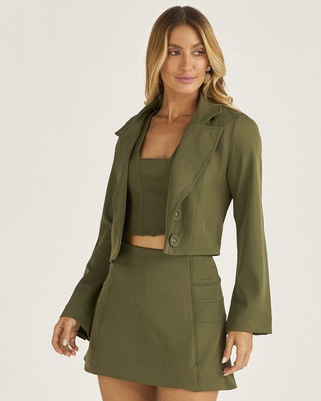 BLAZER CROPPED ALFAIATARIA ELASTIC