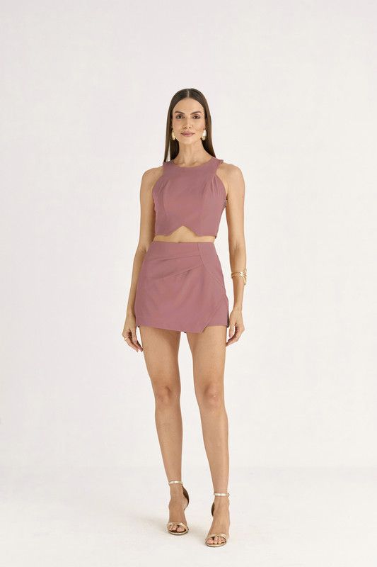 BLUSA CROPPED ALFAIATARIA ELASTIC C/ DET. DE VIÉS