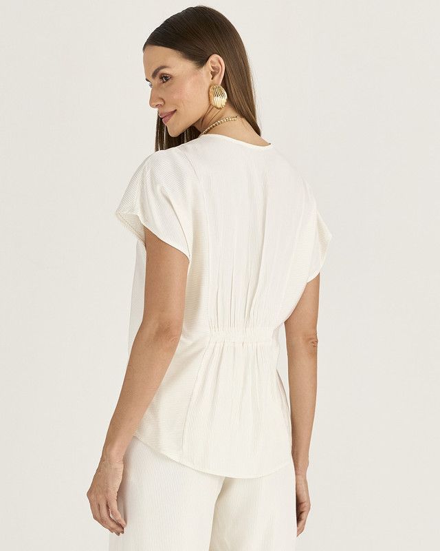 BLUSA AMPLA LISTRA METALLIC GOLD