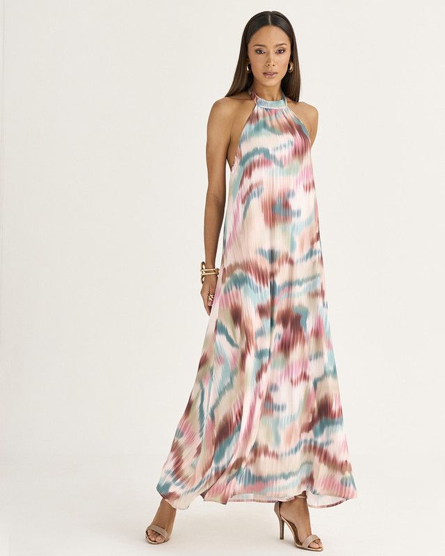 VESTIDO LONGUETE FRENTE ÚNICA CALEIDOSCÓPIO