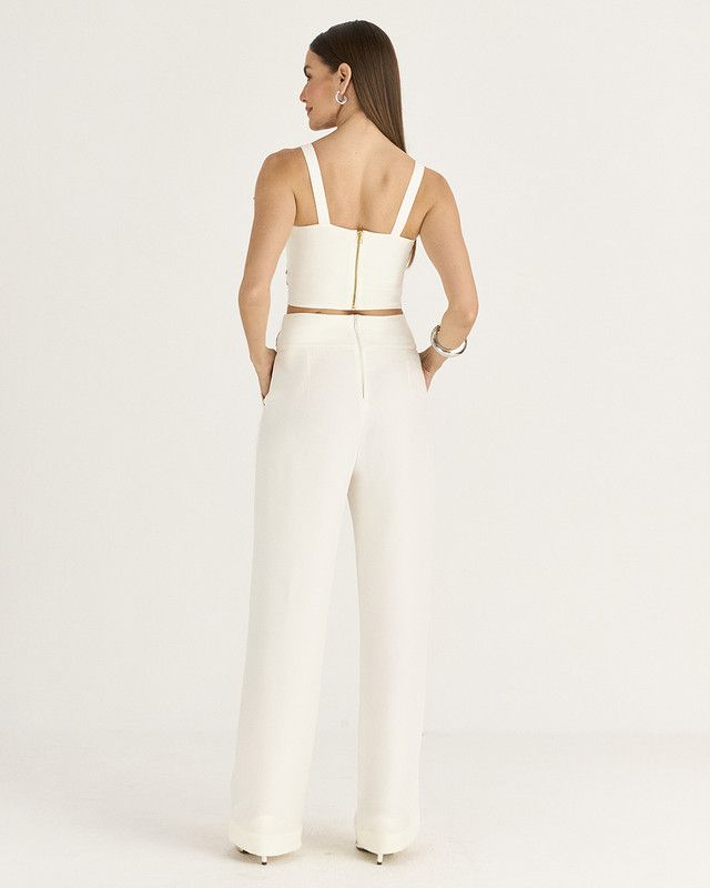 CALÇA SATIN C/ CORDÃO DE STRASS