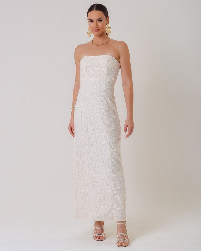 VESTIDO LONGUETE TOMARA QUE CAIA MALHA GEOMETRIC