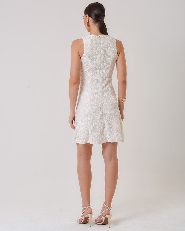 VESTIDO CURTO MALHA GEOMETRICA C/ NESGAS