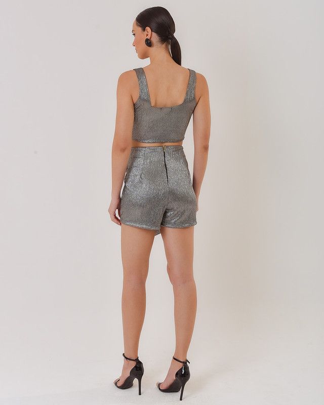 SHORT SAIA MALHA PLISSADA C/ TORÇÃO