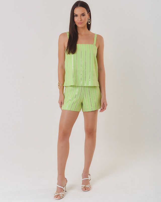 SHORT LISTRA BORDADA LIZ