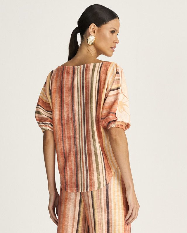 BLUSA OMBRO A OMBRO LISTA HARMONIA FLORAL