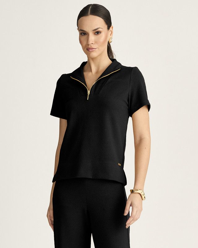 BLUSA COMFY C/ ZÍPER NA GOLA