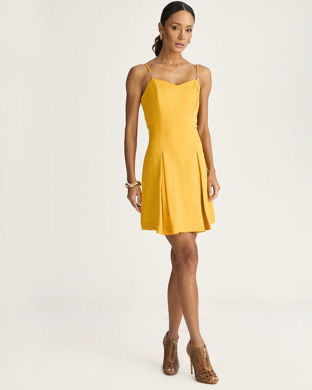 VESTIDO CURTO ALFAIATARIA C/ ALÇA FINA