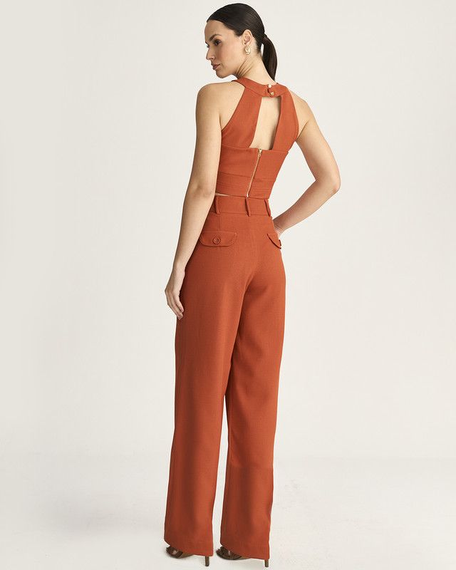 CALÇA LINEN C/ DET. DE NERVURA