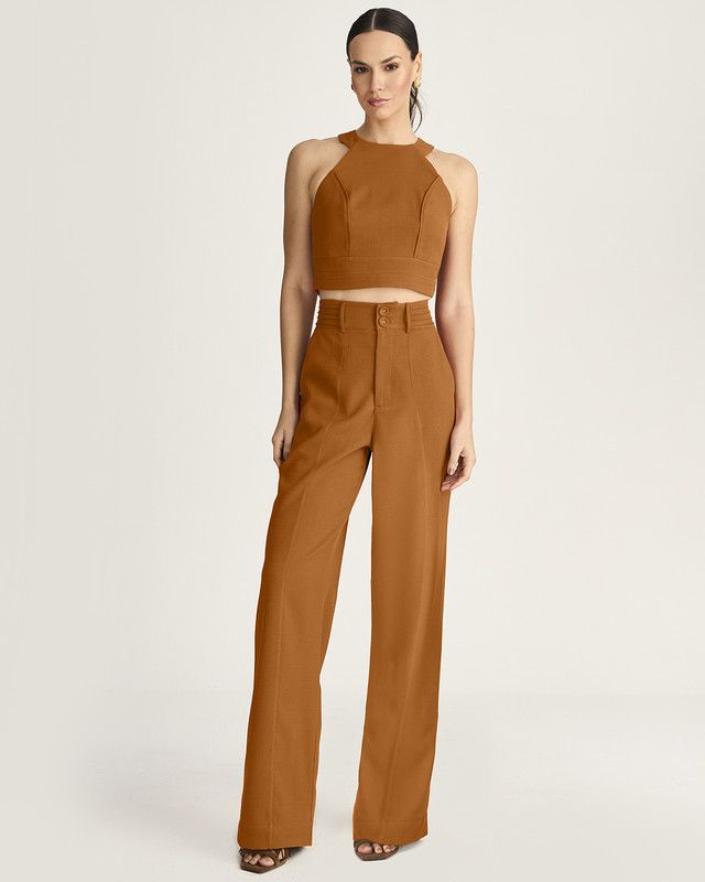 CALÇA LINEN C/ DET. DE NERVURA