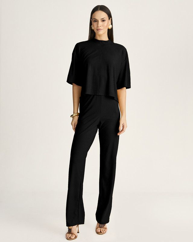 CALÇA MALHA RIB SUEDE C/ ELÁSTICO